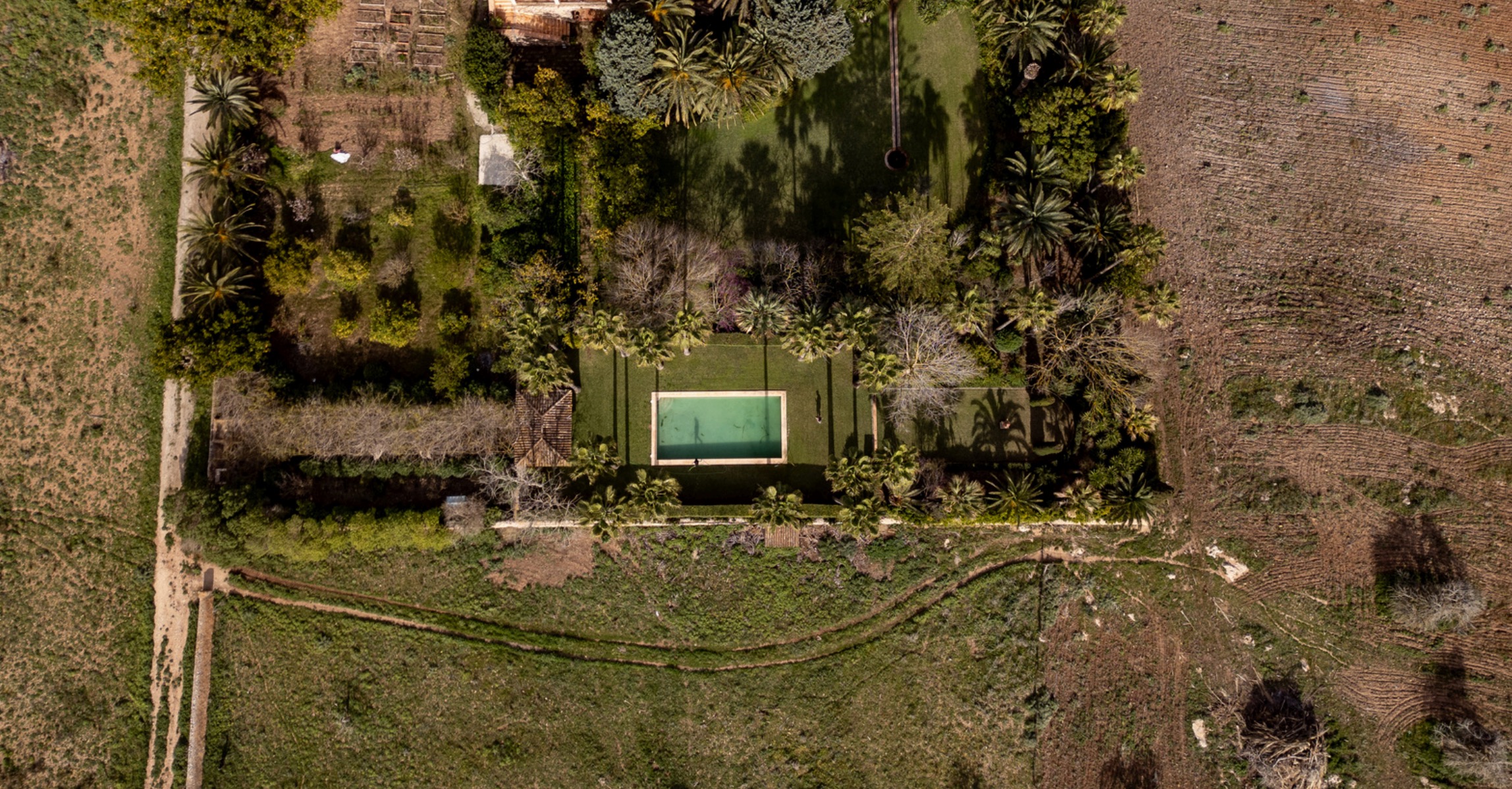 Son Cresp&iacute; — vista a&eacute;rea del Huerto de Santa Cirga